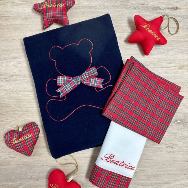 Set regalo personalizzato lenzuolino culla con copertina pile