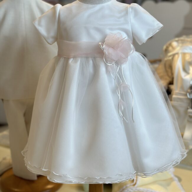 Abitino cerimonia in organza con fiore Pure Firenze