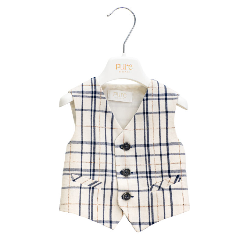 Gilet elegante in tessuto tartan Pure Firenze
