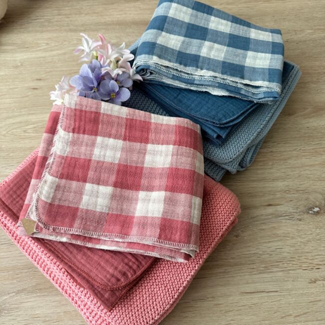 Set mussole in garza e copertina neonato in cotone