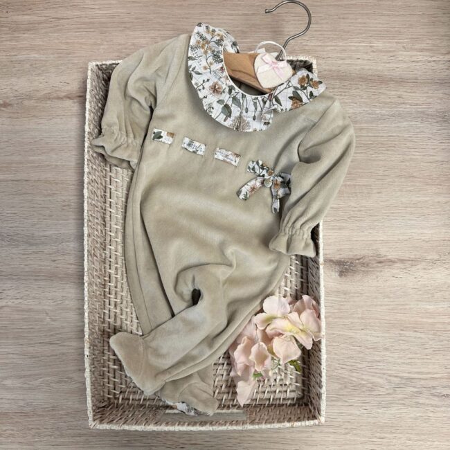 Tutina in ciniglia con colletto liberty Coccodè