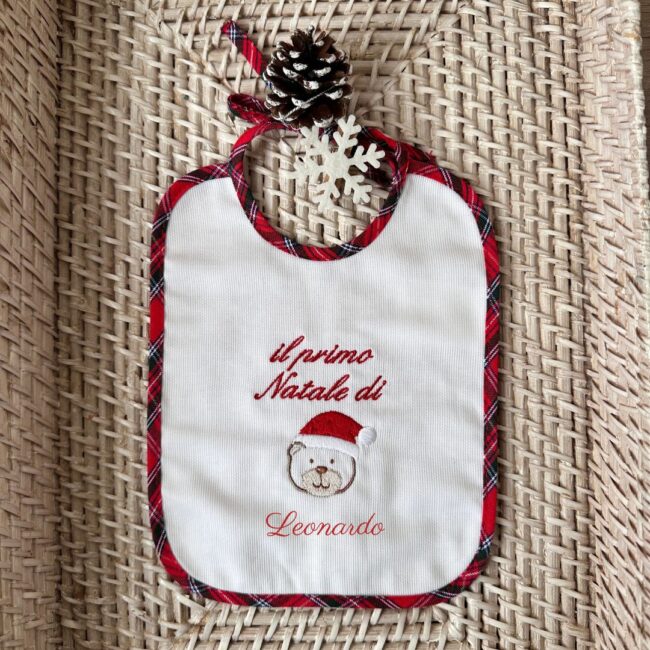 Bavaglino personalizzato il mio primo Natale orsetto