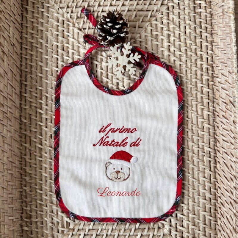Bavaglino personalizzato il mio primo Natale orsetto