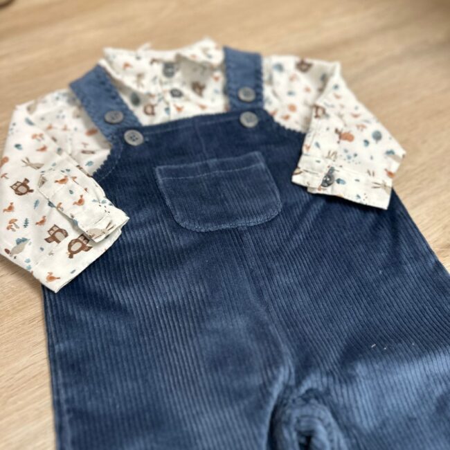 Completino salopette fantasia del bosco Coccodè