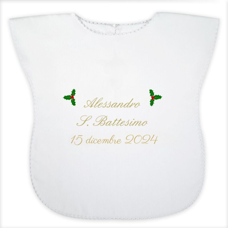 Vestina Battesimo agrifoglio Personalizzata