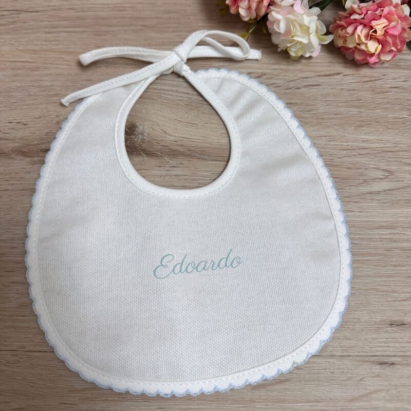 Bavaglino piquet neonato personalizzato croquette