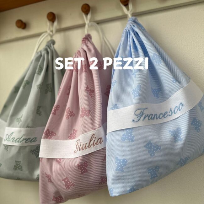 Sacca Corredino Personalizzata stampa orsetti - 2pz