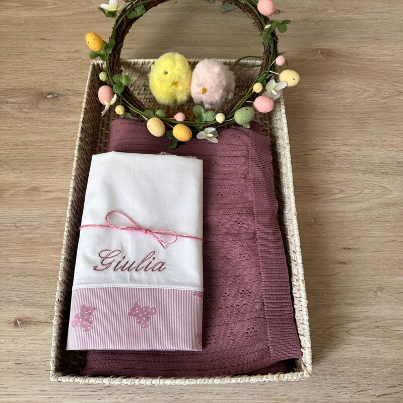 Set nanna culla copertina e lenzuolino orsetti personalizzato