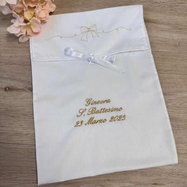 Busta Battesimo fiocco Personalizzata
