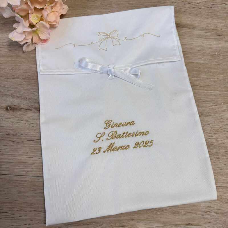 Busta Battesimo fiocco Personalizzata