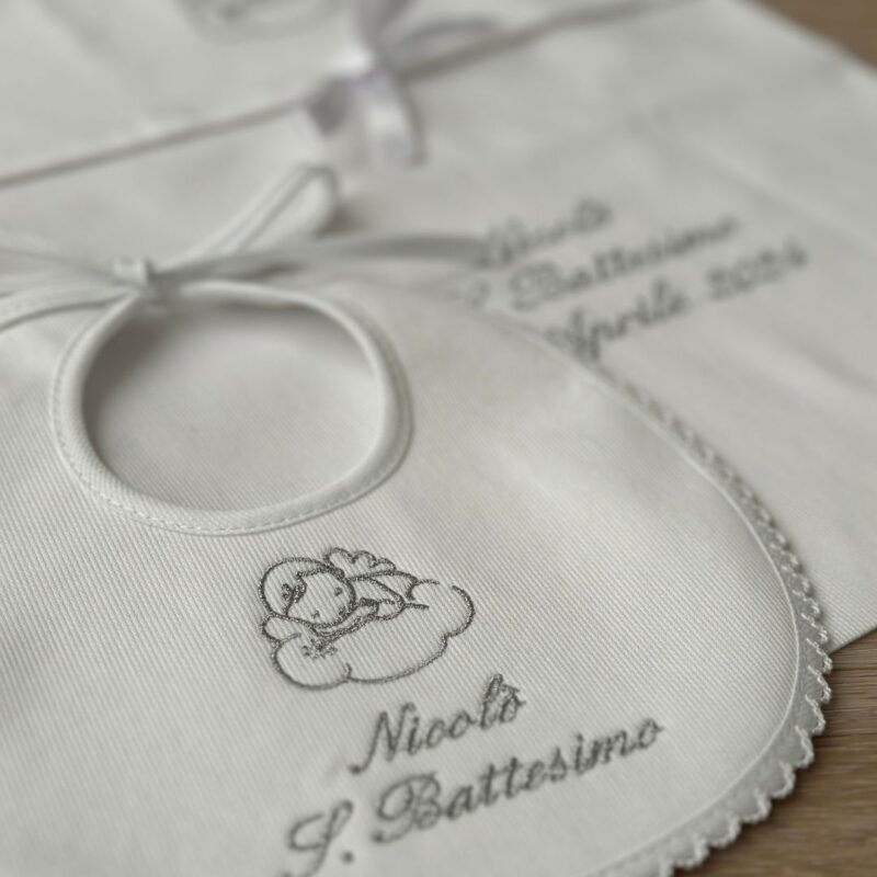 set battesimo angioletto argento