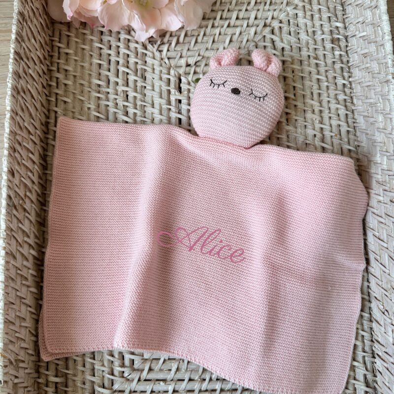 Dou dou in puro cotone personalizzato rosa