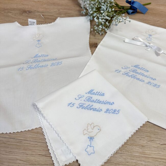 Componi il tuo Set battesimo stellina personalizzato in piquet