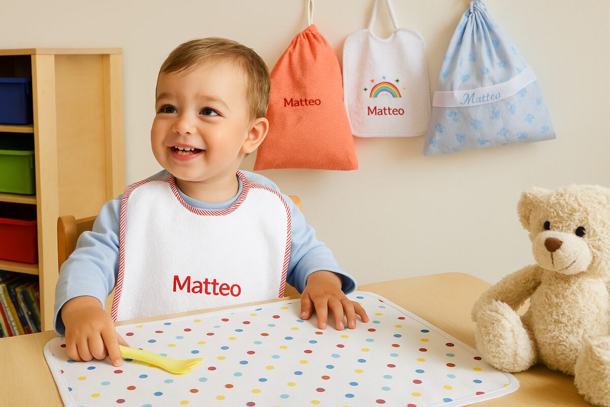 Bavaglini Neonato Bavaglini Asilo Personalizzato Con Nome In