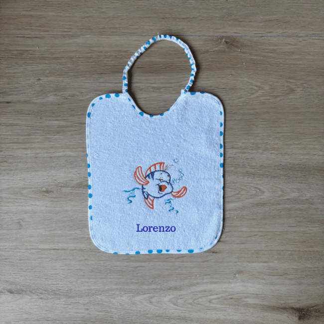 Set Bavaglini Asilo Nido Personalizzati Pesciolino