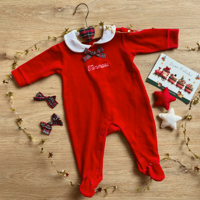 Tutina Neonato Fiocco Scozzese Personalizzata