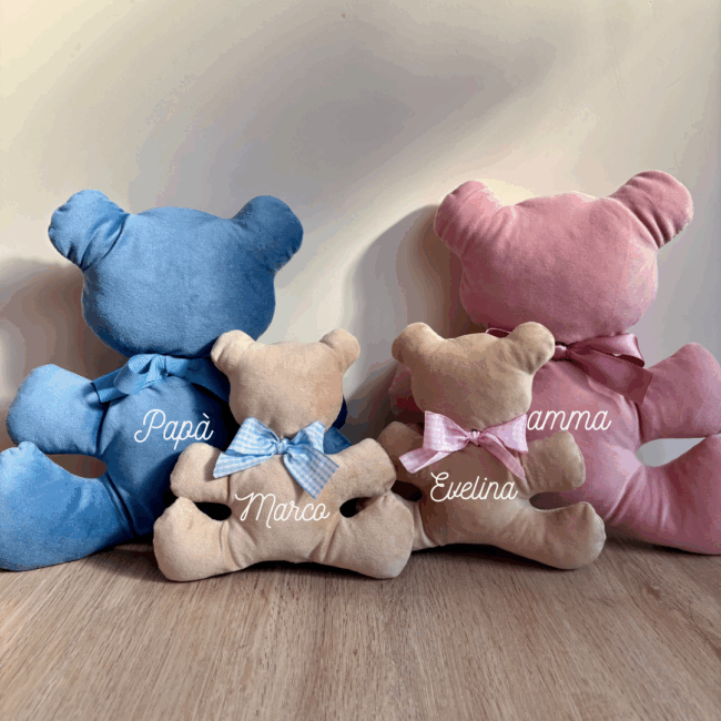 Famiglia di Orsetti in Velluto Personalizzabili