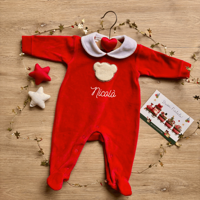 Tutina Ciniglia Orsetto Natale personalizzata - immagine 2