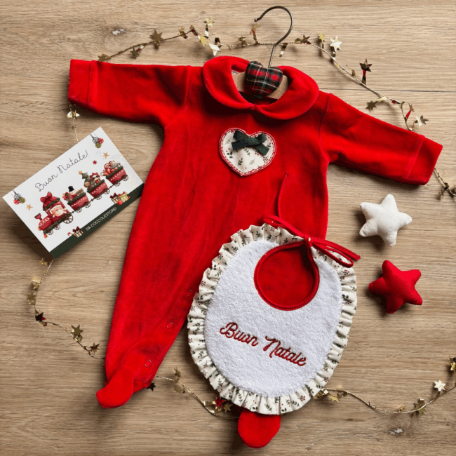 Set Regalo Tutina e Bavaglino Agrifoglio spugna personalizzato