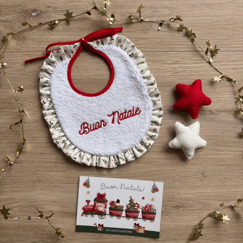 Set Regalo Tutina e Bavaglino Agrifoglio spugna personalizzato - immagine 2