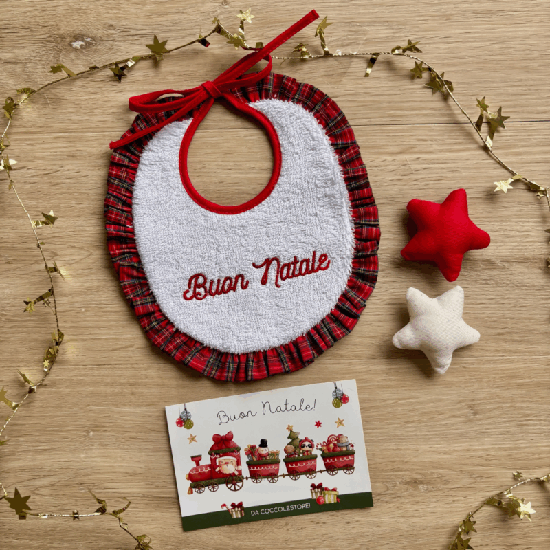 Set Regalo Tutina e Bavaglino Scozzese personalizzato - immagine 2
