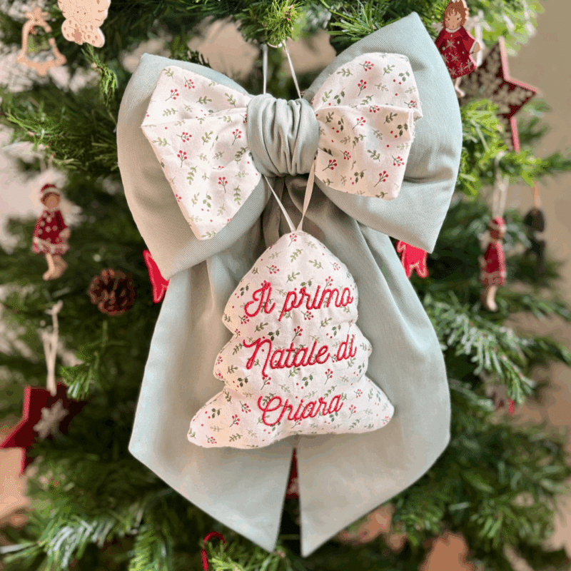 Fiocco natalizio “Il primo Natale di…” personalizzato - immagine 2