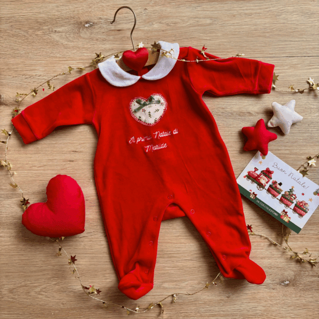 Tutina Neonato Cuore Agrifoglio Personalizzata