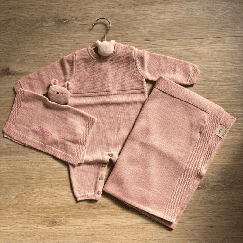 Set regalo nascita personalizzato in pura lana - immagine 10