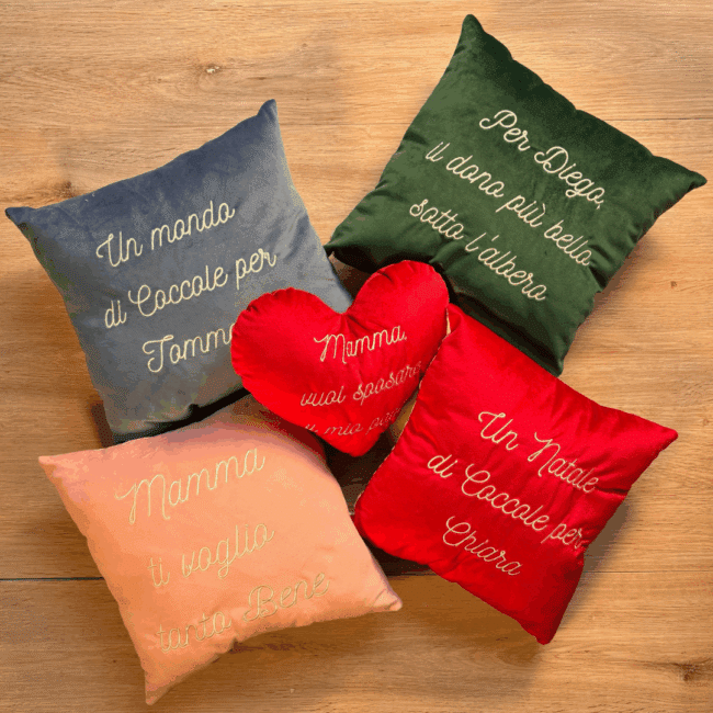 Cuscino Coccola con frase personalizzata