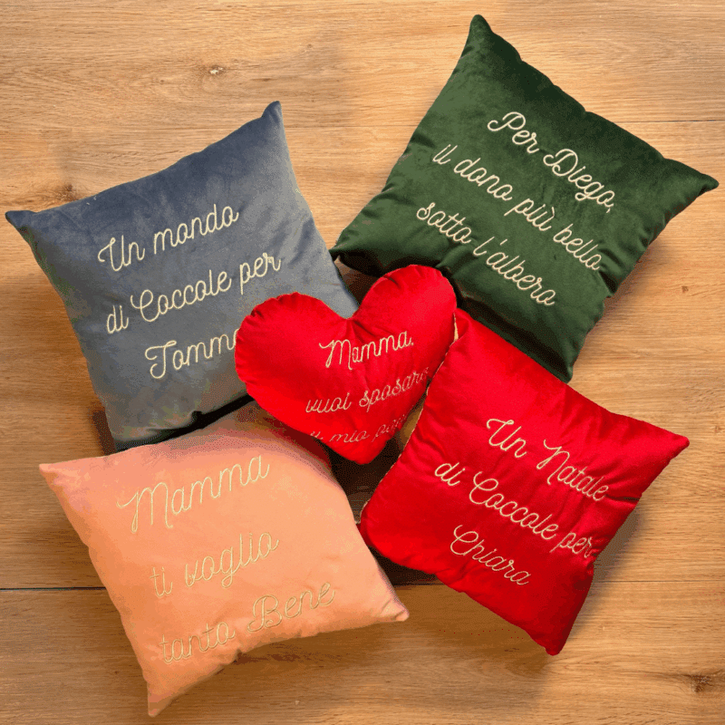 Cuscino Coccola con frase personalizzata