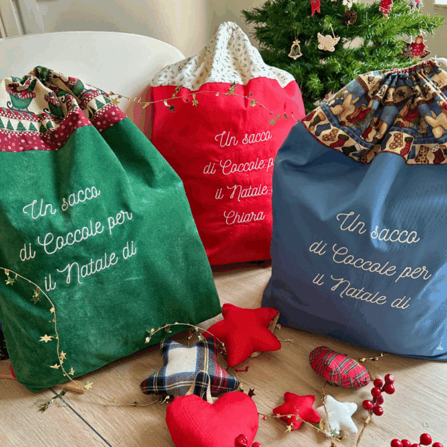 Sacca Regali di Babbo Natale Personalizzata