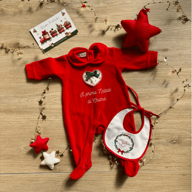 Set Regalo Tutina e Bavaglino Agrifoglio personalizzati