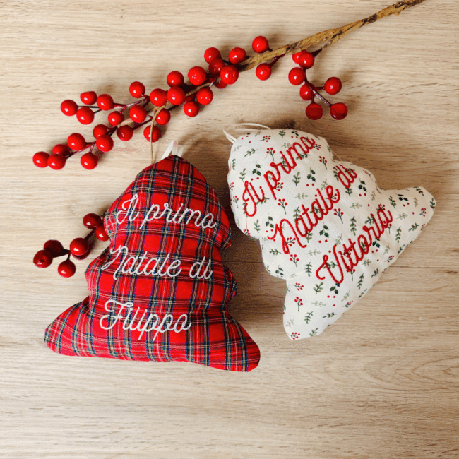 Alberello natalizio con frase personalizzata