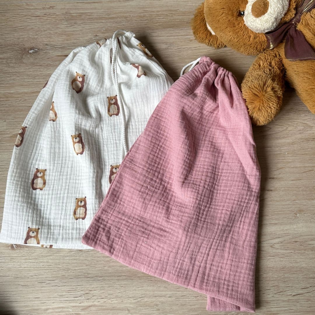 Corredino Personalizzato garza orsetti malva - immagine 4