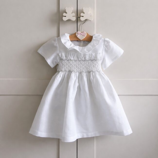 Abitino Cerimonia in Misto Lino con Punto Smock