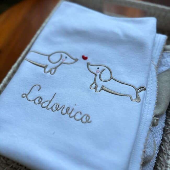 Copertina personalizzata culla Cotone Bassotti