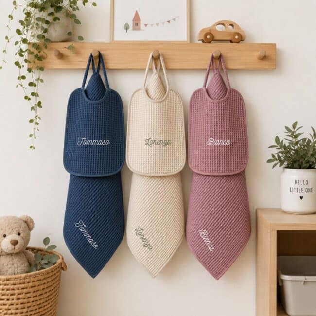 Set Asilo Personalizzato in cotone nido d'ape