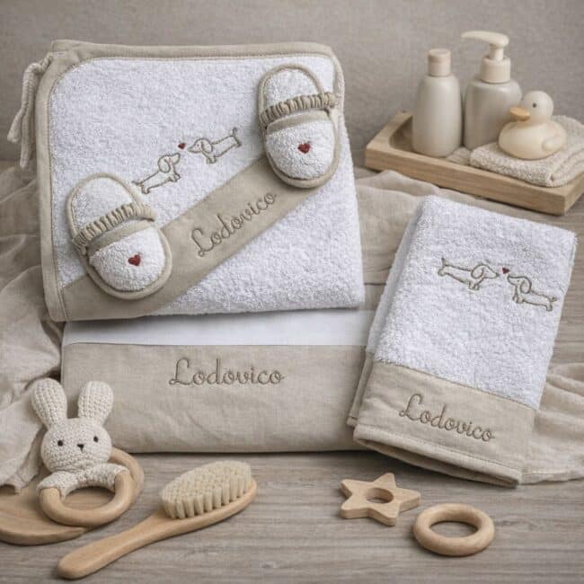 Set bagnetto personalizzato 3 pezzi Bassotti