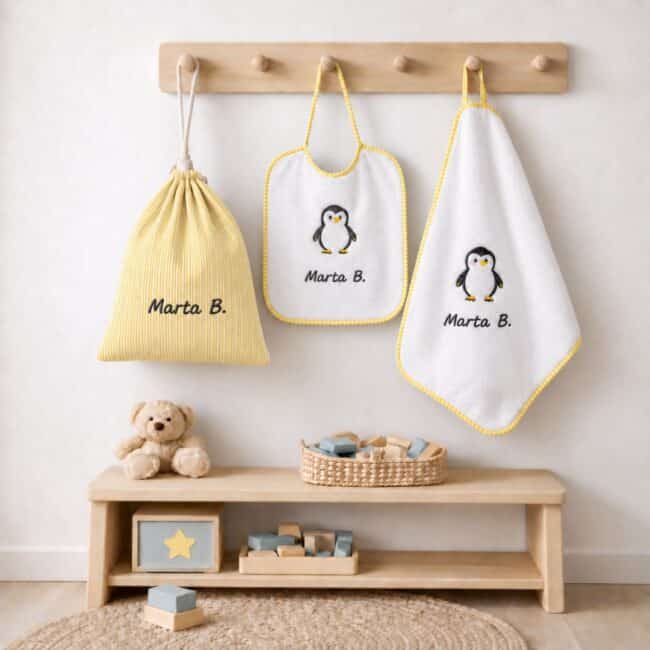 Set Asilo Scuola Materna Pinguino Personalizzato