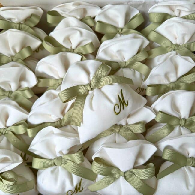 Sacchetti Bomboniere Personalizzate matrimonio canetè verde
