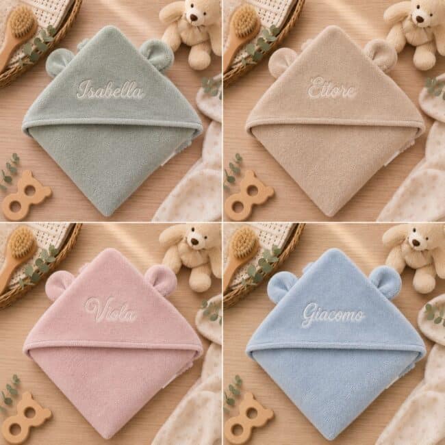 Accappatoio Neonato in bamboo personalizzato